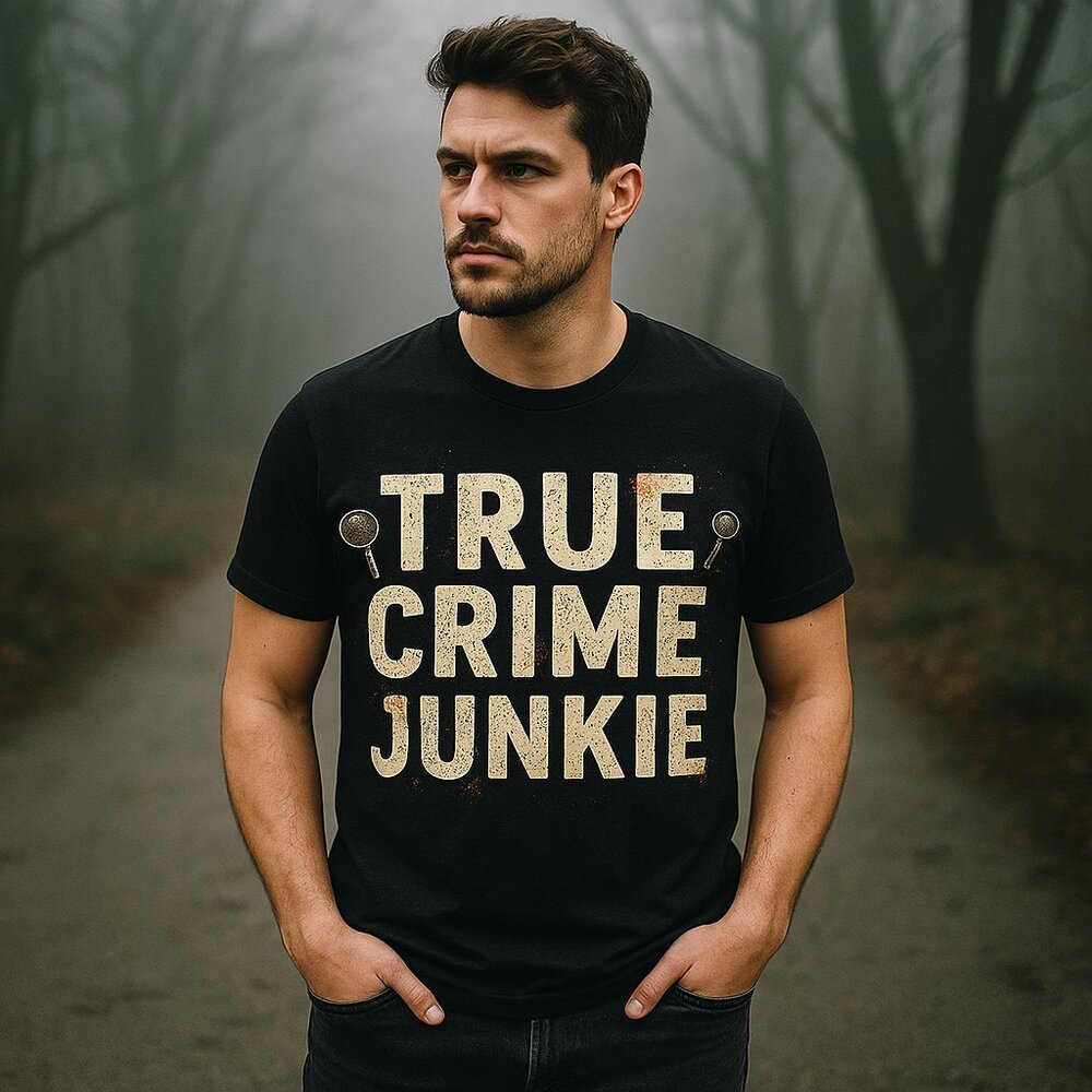 True Crime Junkie Unisex T-Shirt, Mystery Graphic Tee Distressed, Comfort Colors
